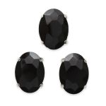 Хрустальные стразы в цапах овальной формы, черный 13х18 мм, 3 шт, ОЦ012НН1318