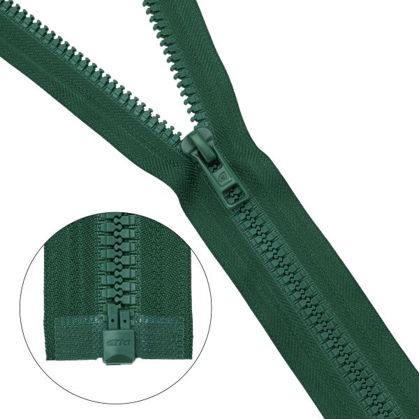 Молния трактор Arta Т6 (6 мм) 1 зам., разъем., 70 см, (2076), A153 т.зеленый, НОВЫЙ МАТОВЫЙ ЗАМОК, уп.50 штук