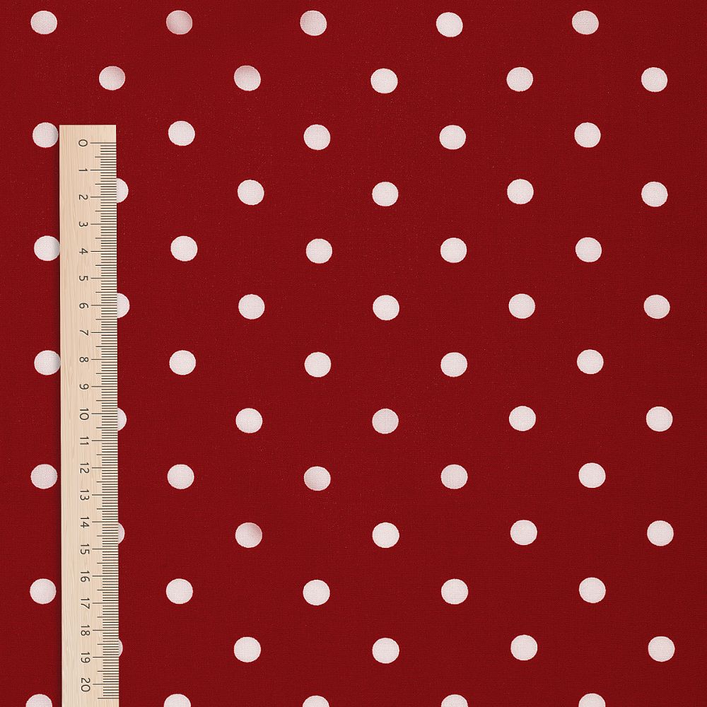 Штапель в горошек 90 г/м², 145 см / 2 метра, TBY.Vidt.07 цв.красный