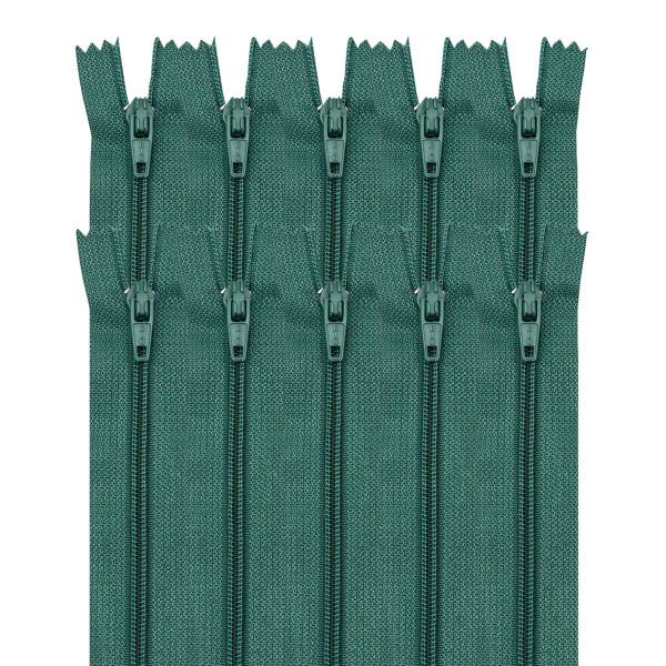 Молния спираль (витая) Т3 (3 мм) 1 зам., н/раз., 20 см, автомат, т.зел, 30106, 10 шт