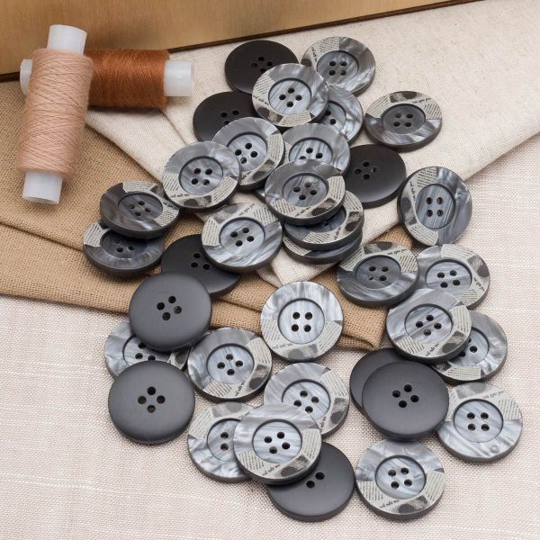 Пуговицы 4 прокола 44L=28 мм, пластик, col.C серый, 36 шт, CN2818