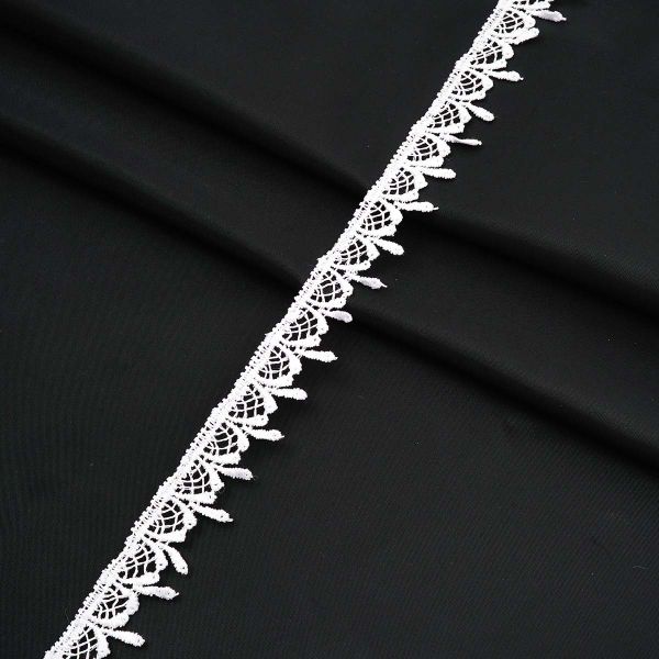 Кружево гипюр (плетёное) 20 мм / 13.72 метра, белый, 1063