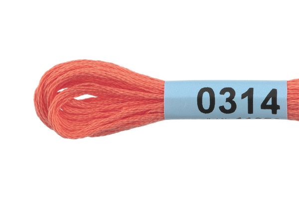 Мулине Gamma 100% хлопок, цв.0314 коралловый, 24 мотка по 8 метров