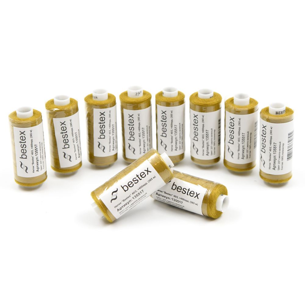 Нитки швейные бытовые Bestex 40/2, 365 м (400 ярд) / 10 кат., 237 фисташковый
