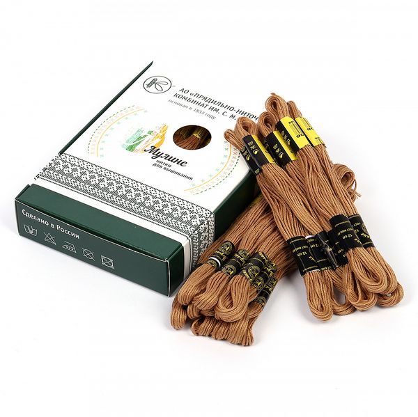 Мулине ПНК им.Кирова цв.6106 св.коричневый, 24 мотка по 8 метров