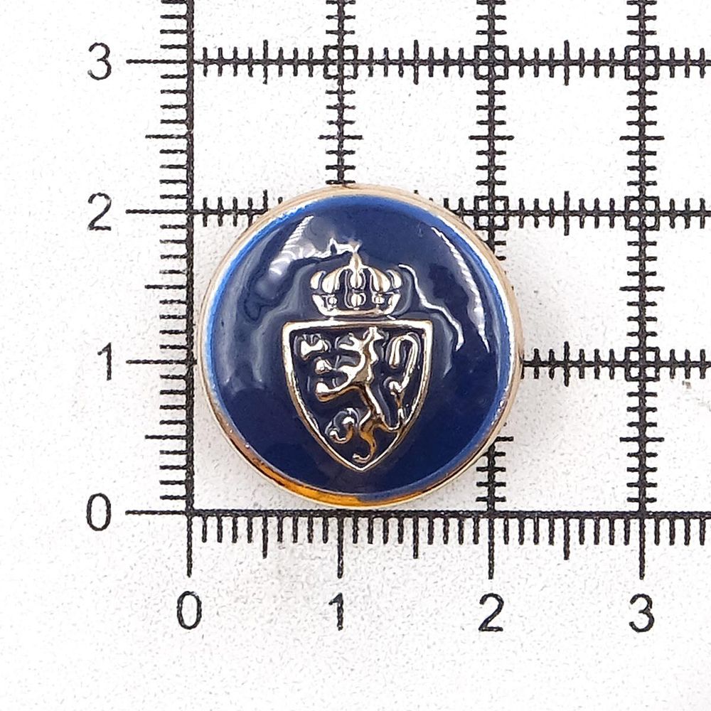 Пуговицы на ножке 34L (21мм), пластик (g.blue (синий/золото)), 36 шт, PS39