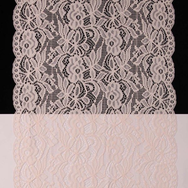 Кружево бельевое эластичное 300 мм / 13.72 м, цв. C571 молочный