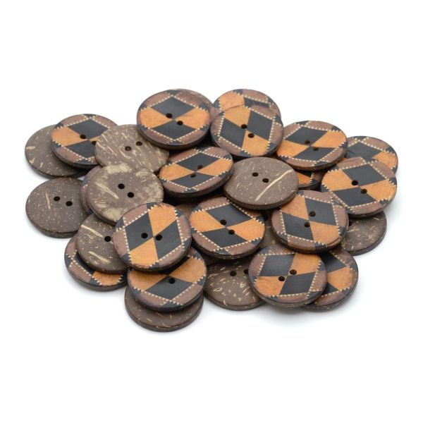 Пуговицы 2 прокола кокос 44L, col.B, оранжевый, 36 шт