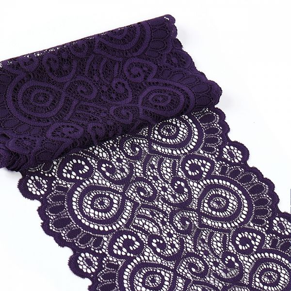 Кружево бельевое эластичное 180 мм / 25 метров, TBY.L1351, цв.L2817 фиолетовый, Kruzhevo