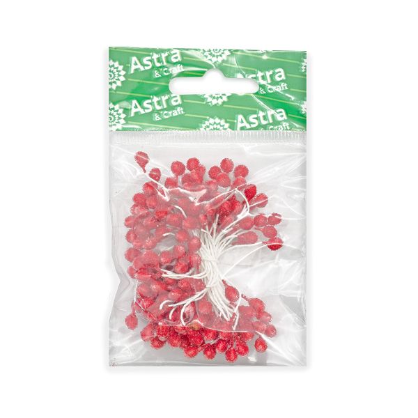 Тычинки для искусственных цветов 6см (бордовый), S090472