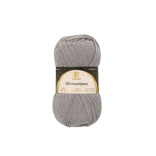 Пряжа Камтекс Шелкопряд / уп.5 мот. по 100 г, 300 м, цв.168 сер. св.
