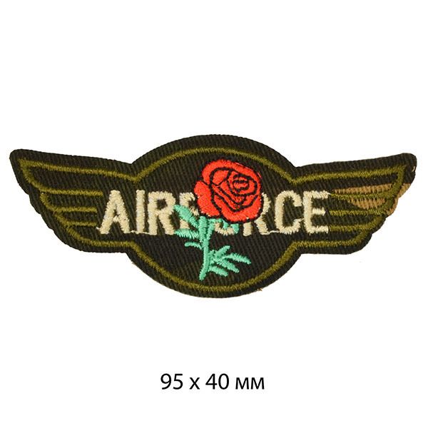 Термоаппликация TBY.A04 Airforce и Роза 95х40 мм, уп.10 шт
