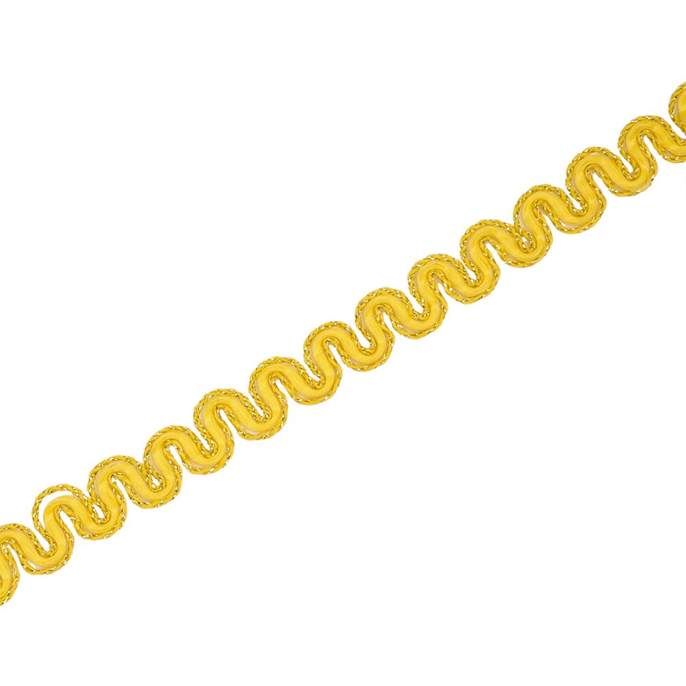 Тесьма отделочная змейка 10 мм / 10 метров, вязаная, рис.9404, желтый/золото, С3794Г17