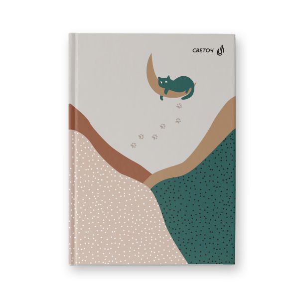 Бизнес-блокнот, мат. лам. + выбор. лак, тониров. блок, евроформат 64 л. 24 шт, французская клетка, На луне 000918, Светоч 64ББТ_93_5_0