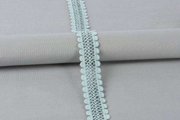 Кружево гипюр (плетёное) 28 мм / 10 м, GP018LGRN мятный, Gamma GGM-2803