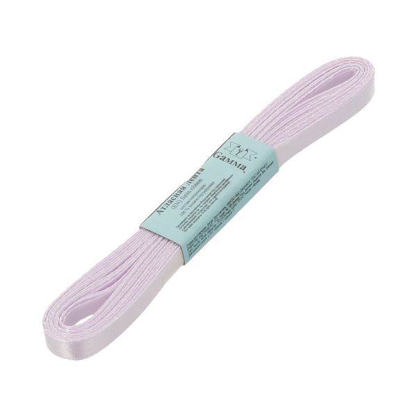 Лента атласная 1-сторонняя 6.0 мм / 10 шт по 5.4 метра, №080 сиреневый, Gamma AL-6P