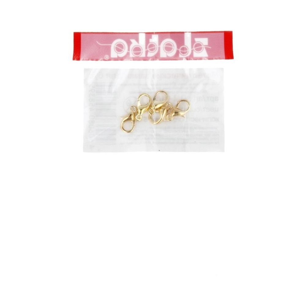 Замок для бус карабин 10 мм, 5 шт, №01 золото, Zlatka DM-01/5