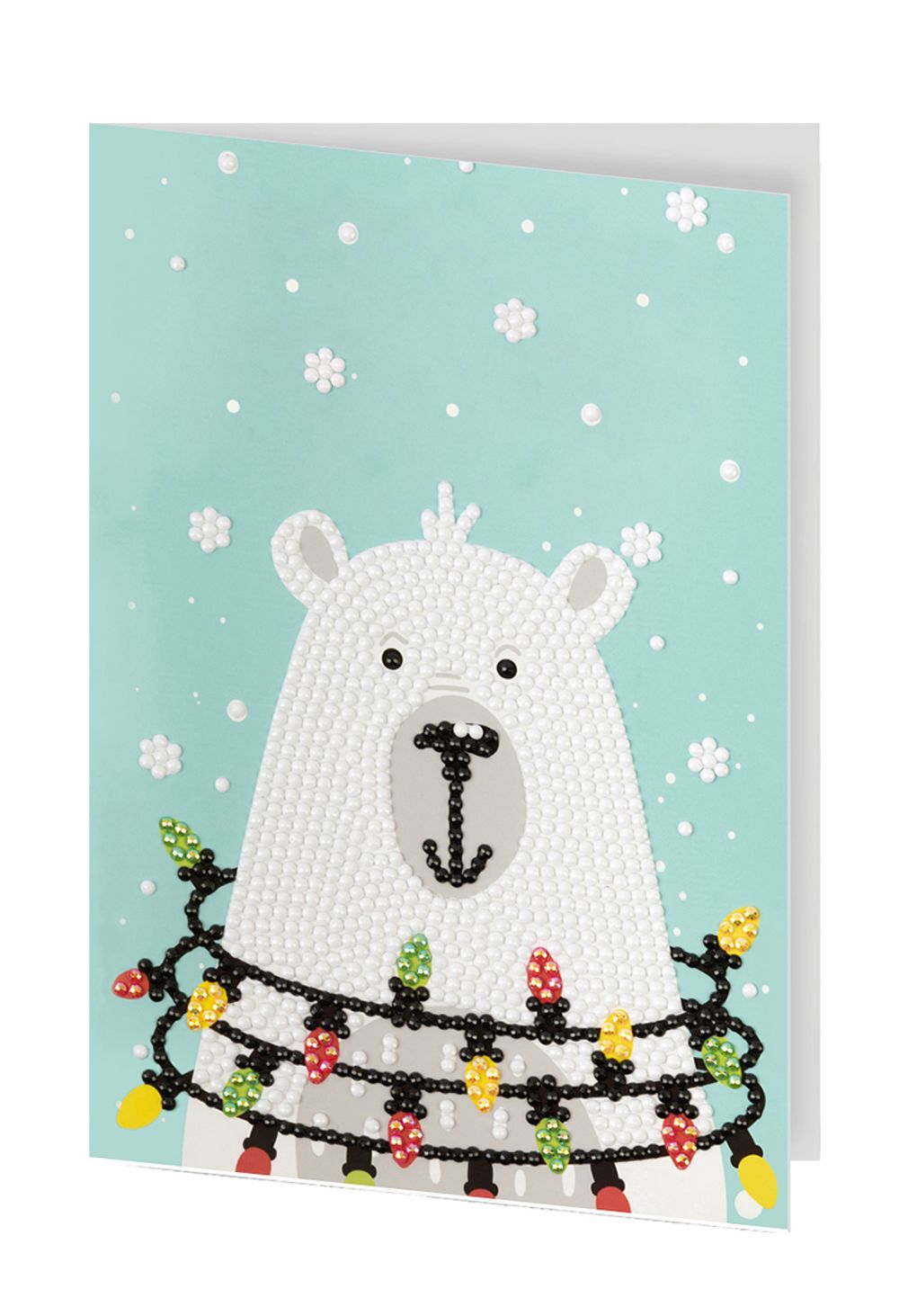 Алмазная (кристальная) мозаика Фрея, открытка Новогодний медвежонок, 20х13.5 см