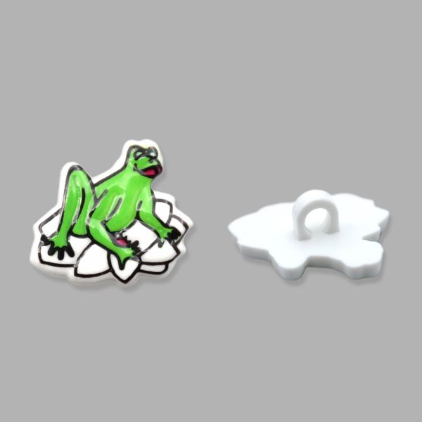 Пуговицы детские Лягушка (094 зеленый) QN642-W2, 72 шт