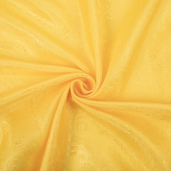 Ткань подкладочная (таффета) с рисунком 96 г/м², 100х145 см, 143 желтый (растительный орнамент), Gamma JTR