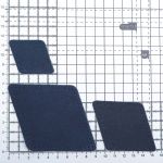 Набор заплаток пришивных из замши, ромб 4х5,6см, 6х8,4см, 8х11,2см, с перфорацией, 3 шт (22 темно-синий), 59405