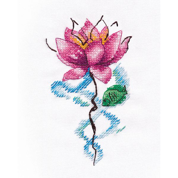 Набор для вышивания нитками Овен, Лотос 7х12см