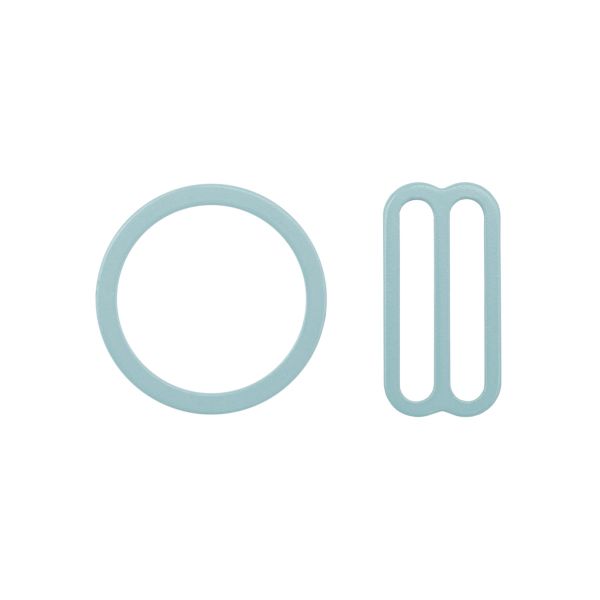 Набор фурнитуры для бюстгальтера металл (кольца ⌀18 мм + регуляторы 19 мм по 4 шт), 1953 лист мяты, 28802