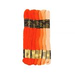 Набор мулине ПНК им.Кирова Цветик-Семицветик 100% хлопок, 7 мотков по 10 метров, №2 оранжевая гамма