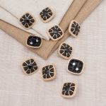 Пуговицы на ножке 28L=18 мм, металл, GD.Black (золото-черный), 10 шт, MP07