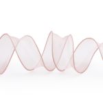 Лента декоративная с волнистым краем 38.0 мм / 18.29±1 метров, 100% органза, (23 темно-розовый)