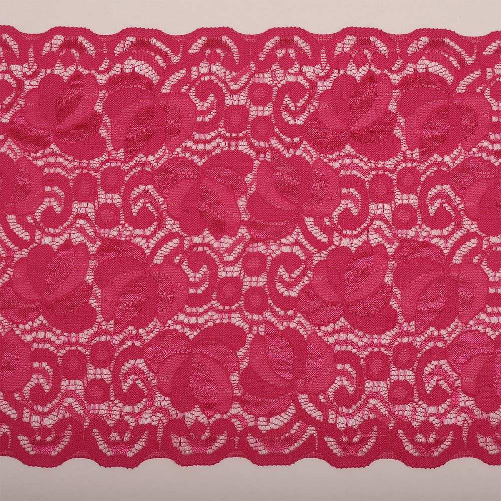 Кружево бельевое эластичное 180 мм / 18.3 м, 272, цв.фуксия-В, Kruzhevo