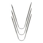 Спицы чулочные металл гибкие ⌀4.5 мм, 21 см, никель, Gamma KNF-3