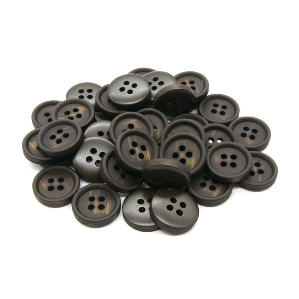 Пуговицы 4 прокола 24L (15мм), (Brown (коричневый)), 36 шт