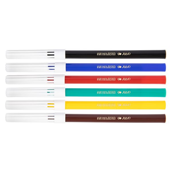 Фломастеры смываемые 6 цв, Лео LPFPW-06