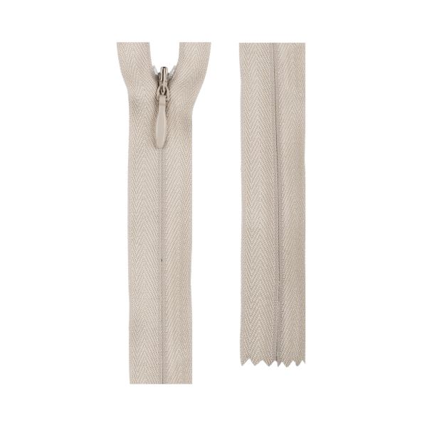 Молния потайная (скрытая) Т3 (3 мм) 1 зам., н/раз., 18 см, сатин (плотная), 300 св.серый, G013P Gamma, 10 шт