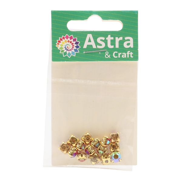 Хрустальные стразы в цапах круглые (золото) красный (с покрытием) 6х6мм, 15 шт/упак. Astra&Craft, ЗЦ012ДС66