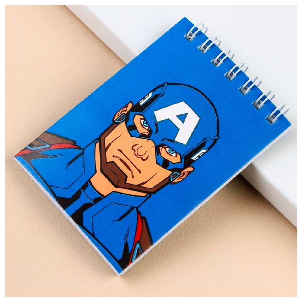 Блокнот Капитан Америка на гребне, А7, 32 листа, 9353170