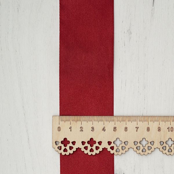 Лента атласная 1-сторонняя 50.0 мм / 22.86±1 метров, 029 бордовый, Globus