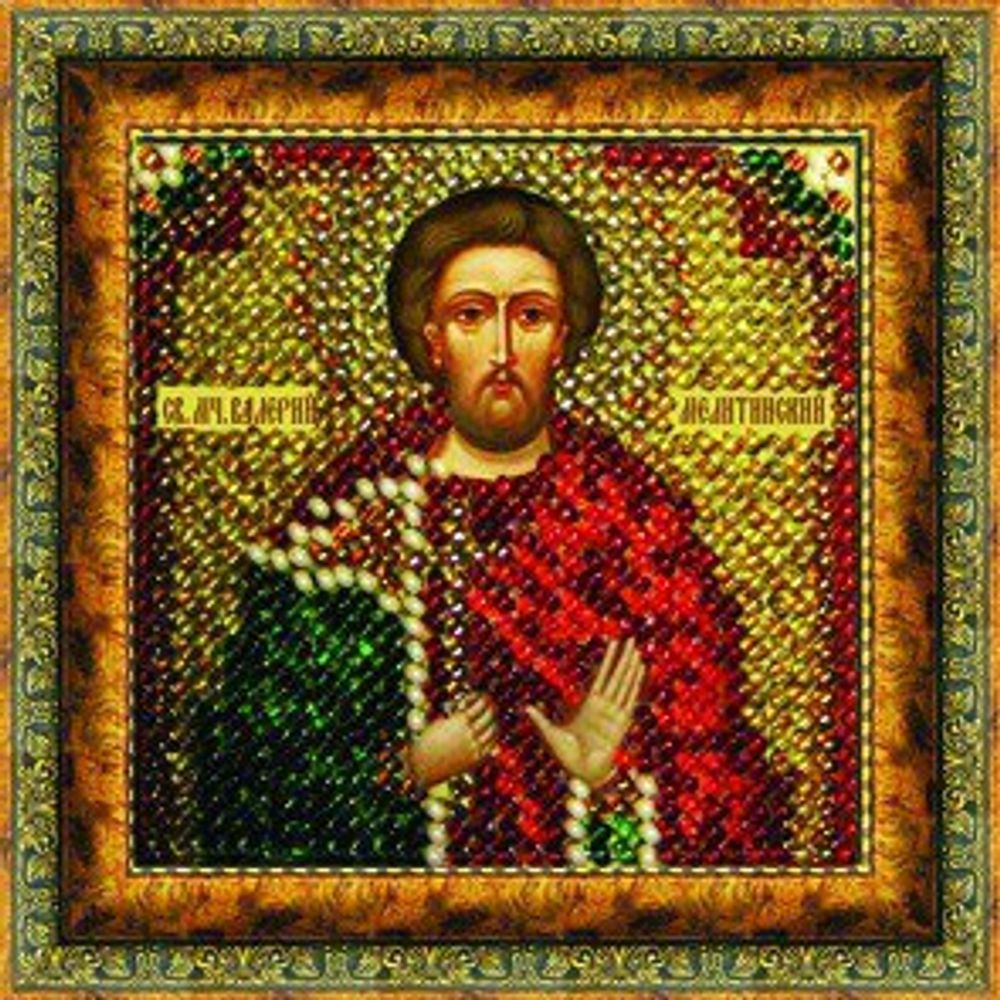 Рисунок для вышивания Вышивальная мозаика (ткань), 4122 Икона Св. Мученик Валерий 6,5х6,5 см