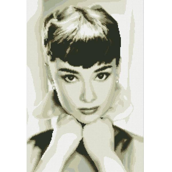 Набор для вышивания нитками Нитекс 0078, Одри Хепберн 30х45 см