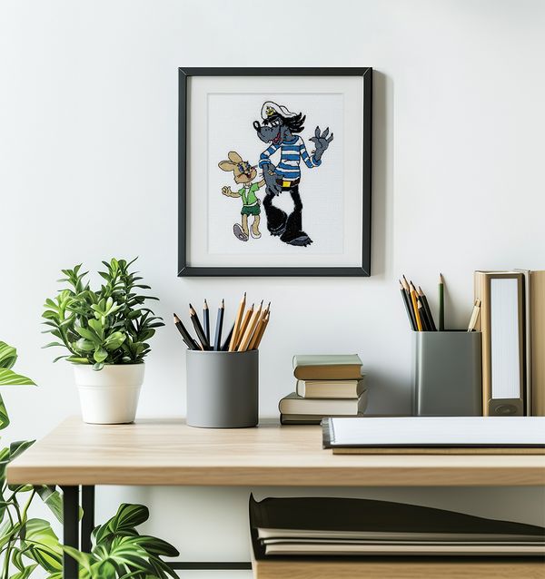 Набор для вышивания нитками Klart, Союзмультфильм. Ну, погоди!, 16х19 см