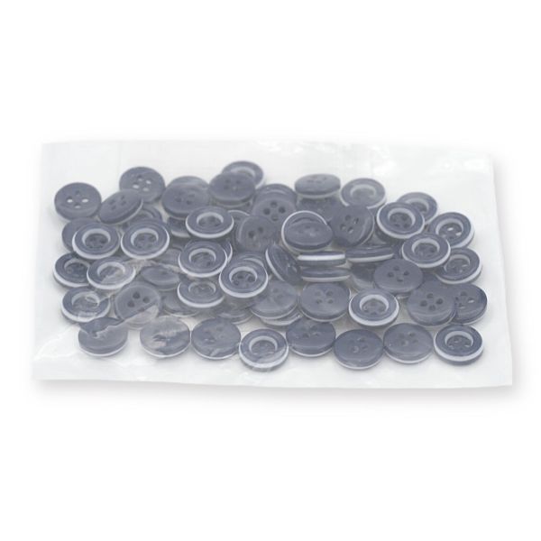 Пуговицы 4 прокола 17L (10,5мм), пластик (col.C т.синий с белой полосой), 72 шт, CN 2805