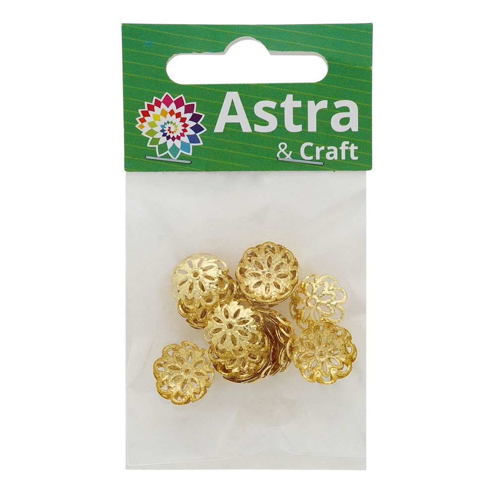 Шапочка для бусин 4AR205, 12мм 30 шт/упак, Astra&Craft (Золото)