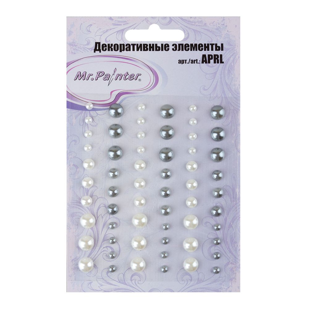 Декоративные элементы 5х60 шт, 01 серебро-кремовый, Mr.Painter APRL-04