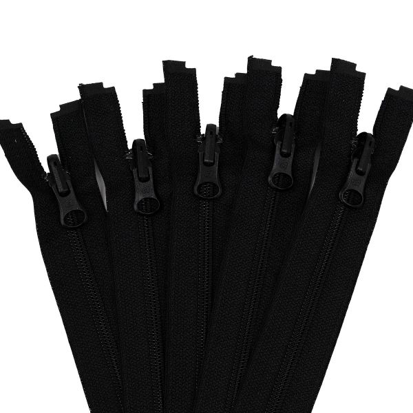 Молния спираль (витая) Arta Т5 (5 мм) 1 зам., разъем., 75 см, с реверсным замком, цв. 580 черный, уп.5 шт