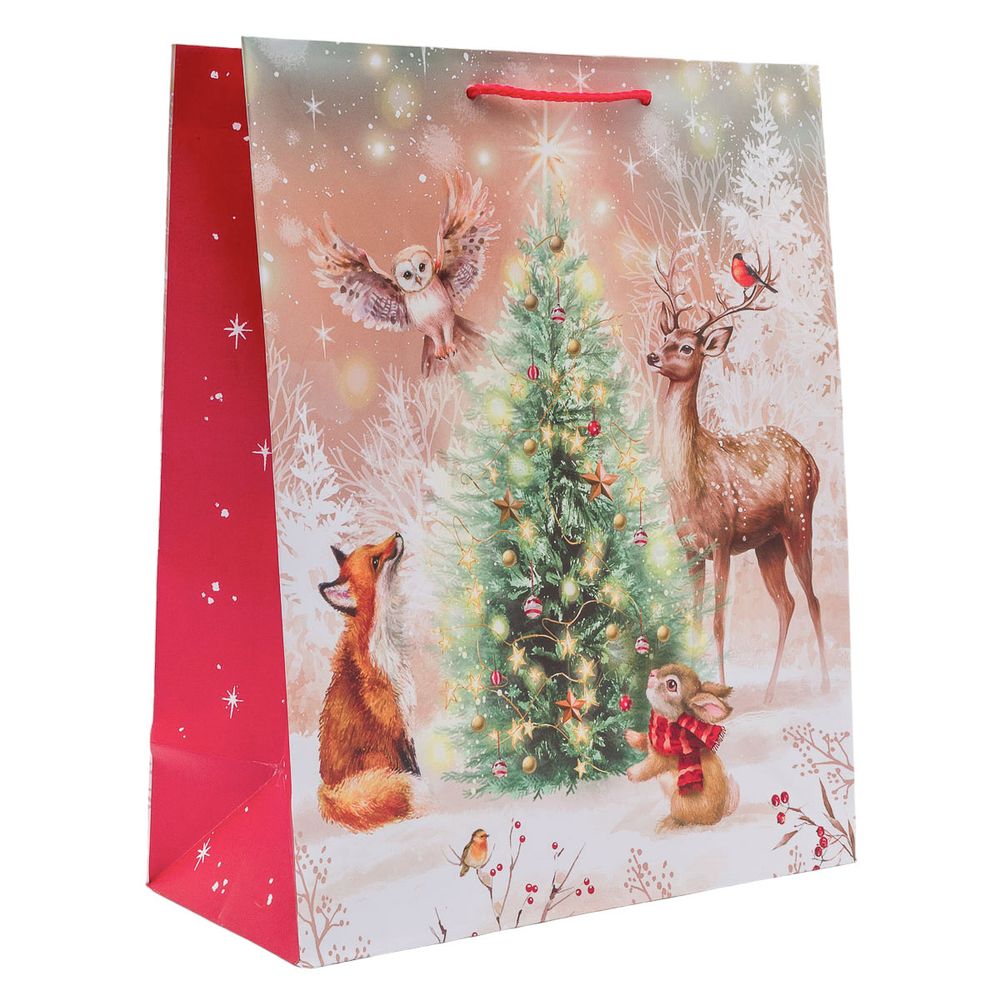 Пакет подарочный "Зверята в лесу", 26х32х12см, 10544113