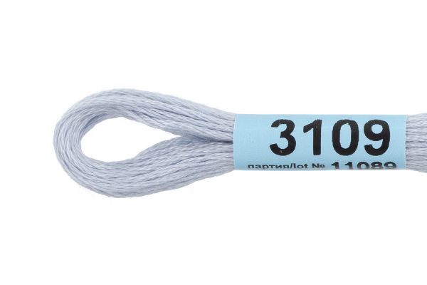 Мулине Gamma 100% хлопок, цв.3109 бл.сиреневый, 24 мотка по 8 метров