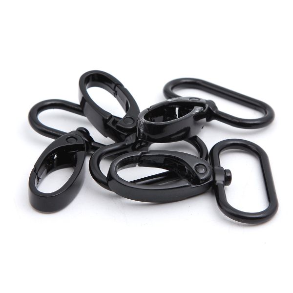 Карабин металл 30.0 мм (49х38 мм), черный лак, ГУ12849, 4 шт