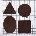 Набор заплаток пришивных из замши, круг, квадрат, треугольник, овал 8см, с перфорацией, 4 шт (21 темно-коричневый), 59743