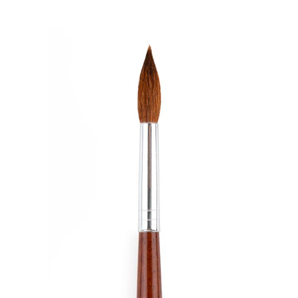 Кисть коза круглая 12 шт, длинная ручка, №08, Pentel ZBS5-08